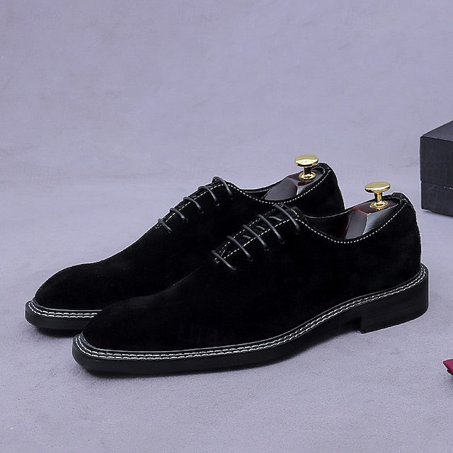Oxford Dress Genuine Shoes Leather Suede Men's Cowhide - FashionChic