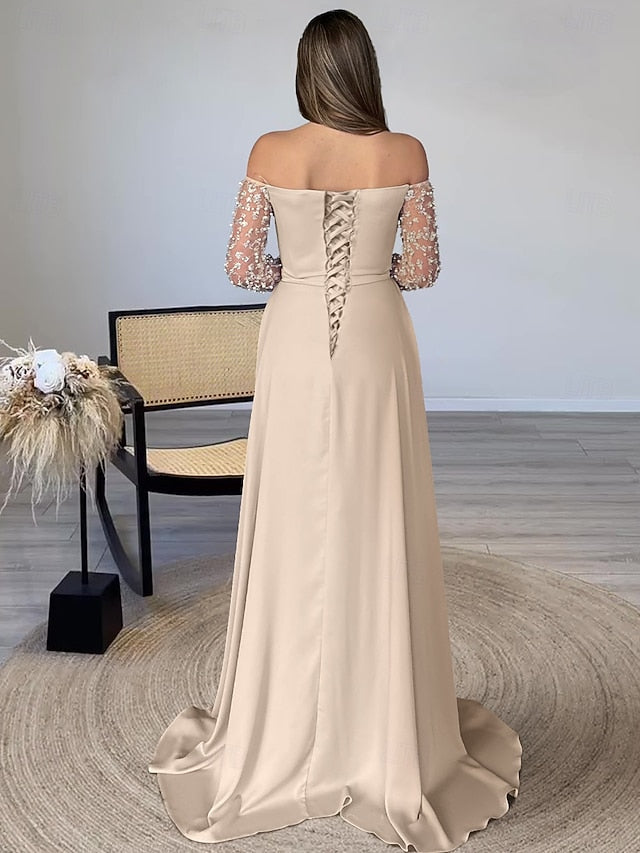 Elegant Long Gown Floor Sheath Length Evening Dress Formal FashionChic