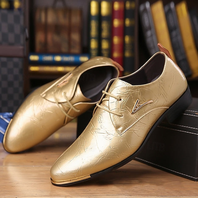 Dress – Purple Shoes Men's Lace-Up Bold Patent Shiny FashionChic