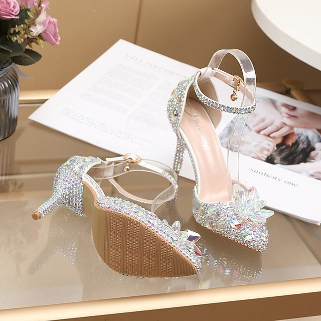 Women's High Heel – Purple Rhinestone Sandals Elegant FashionChic