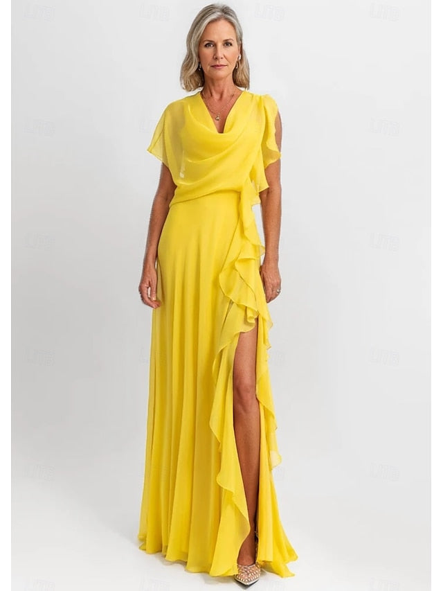 Elegant Dress of the Mother A-Line Vintage Ruffles Bride FashionChic