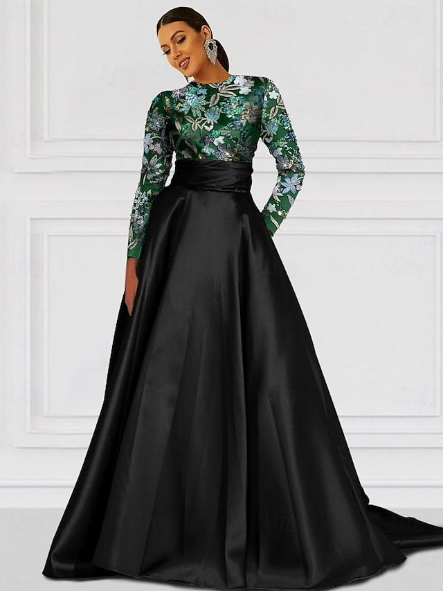 Wedding Formal A-Line Dress Elegant Floor Gown Length Evening FashionChic