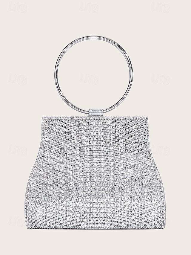 Crystal Ring Handle Evening Elegant Gold – with Clutch FashionChic