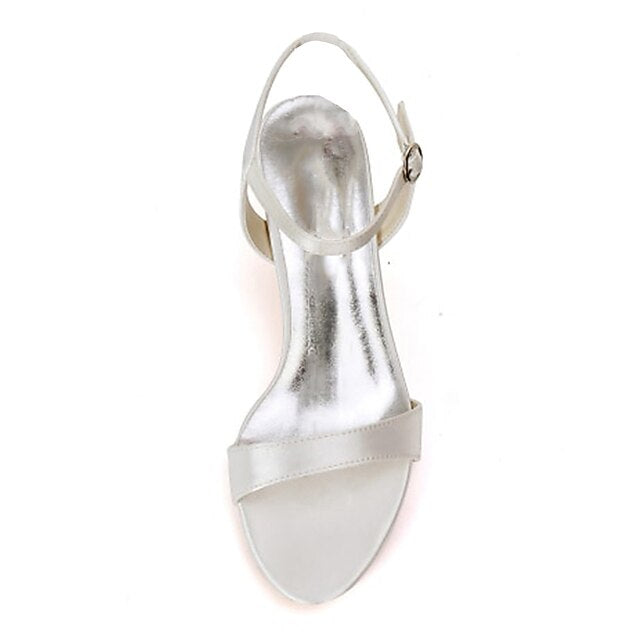 Satin Heels Wedding Adjustable Ankle Women's with Gold FashionChic
