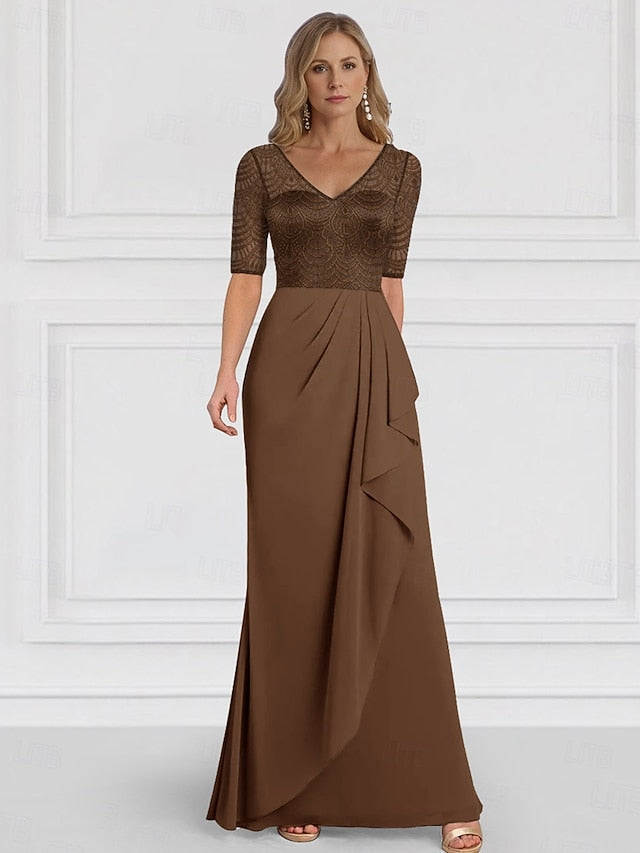 Mother V A-Line Guest Wedding the Elegant Neck Bride Dress of FashionChic