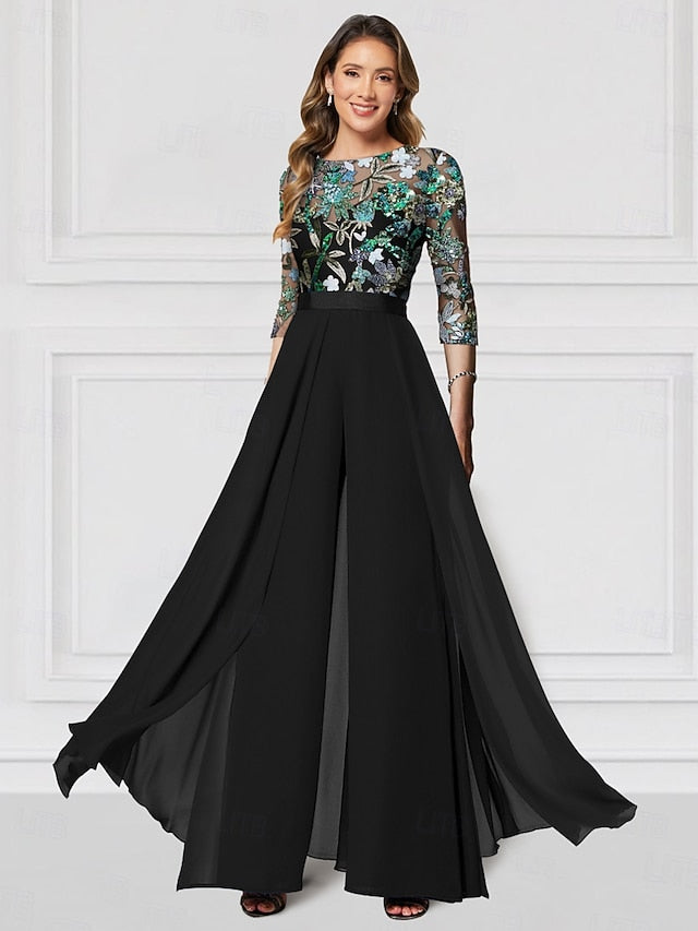 Wedding Jumpsuit the Mother Formal Floral of Bride Embroidered FashionChic