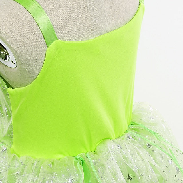 Theme Tiana Dress Bell Princess Tinker Fairytale Girl Flower FashionChic