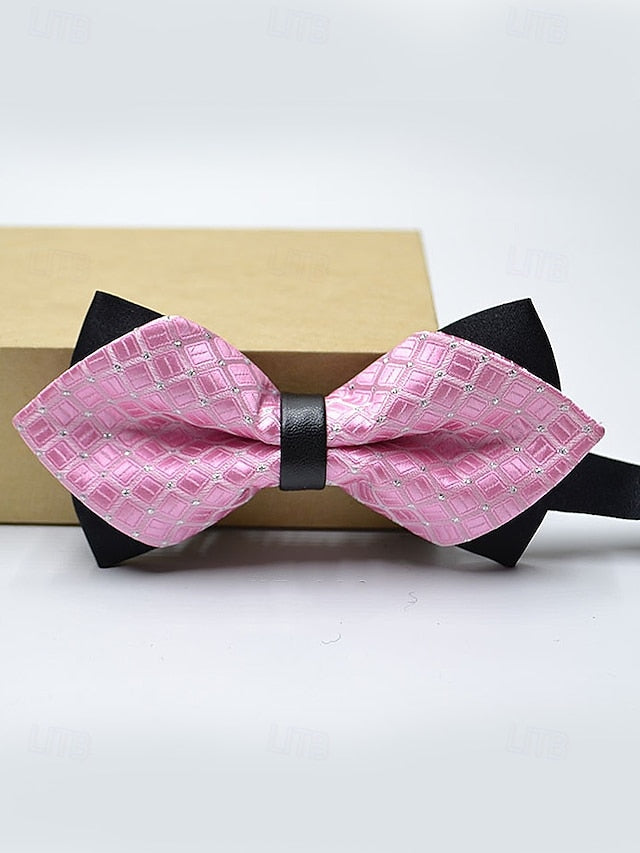 Geometric Bow with Christmas Pattern Tie Men's FashionChic