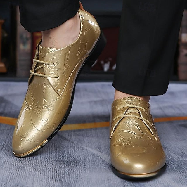 Dress – Purple Shoes Men's Lace-Up Bold Patent Shiny FashionChic