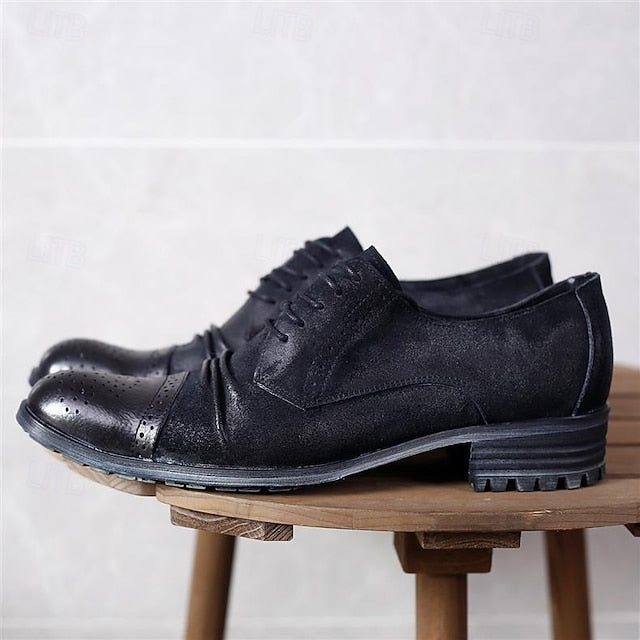 Vintage Genuine Dress Oxford Shoes Leather – Brogue Men's FashionChic