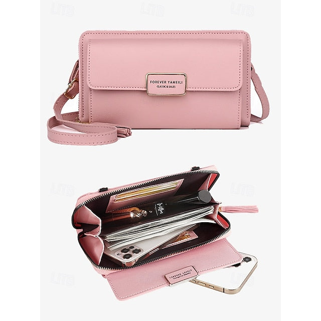 Bag Mobile Leather Crossbody Women's PU Phone Wristlet FashionChic