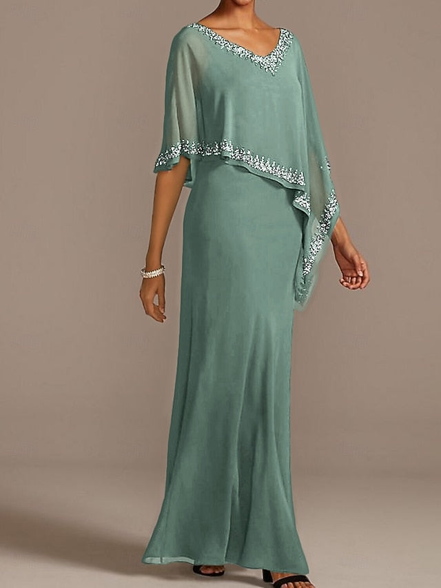 of V Dress Guest Sheath Elegant Mother the Neck Bride Wedding FashionChic