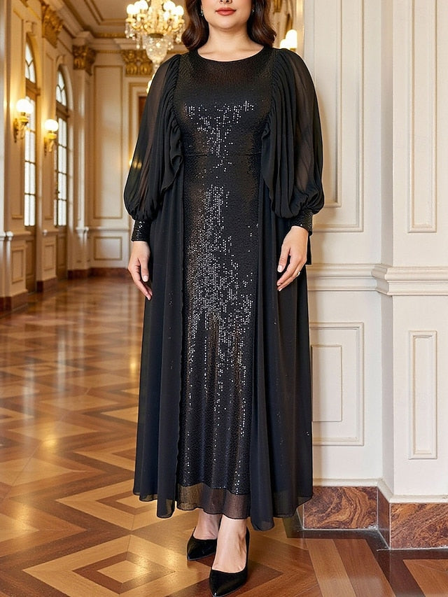 of the Mother Bride Dress Plus Sparkle Black A-Line Size FashionChic