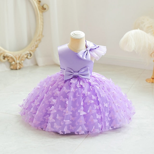 Girls' Color Party Solid Dress Sleeveless Toddler FashionChic