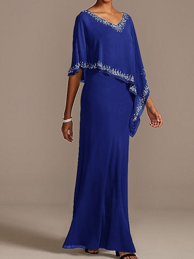 of V Dress Guest Sheath Elegant Mother the Neck Bride Wedding FashionChic