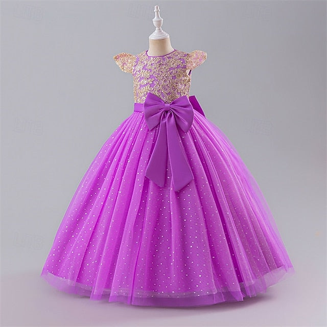 Kids Girl Dress Color Block Girls' Party Flower FashionChic