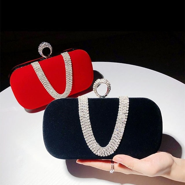 Bags Bag Women's Wristlet Velvet Evening Clutch FashionChic