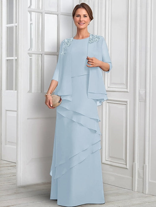 Mother Piece Formal Suit Elegant Bride A-Line Two Dress the of FashionChic
