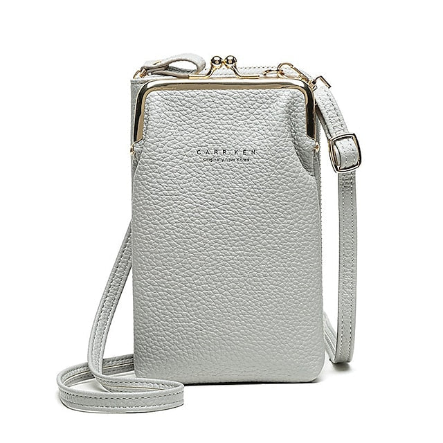 Bag Gold Women's Faux with Frame Leather Black Crossbody FashionChic