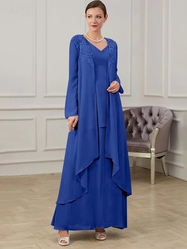 Wedding Mother Piece Bride Formal Dress Two Guest of Floor the FashionChic