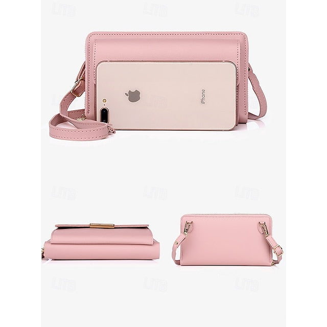 Bag Mobile Leather Crossbody Women's PU Phone Wristlet FashionChic