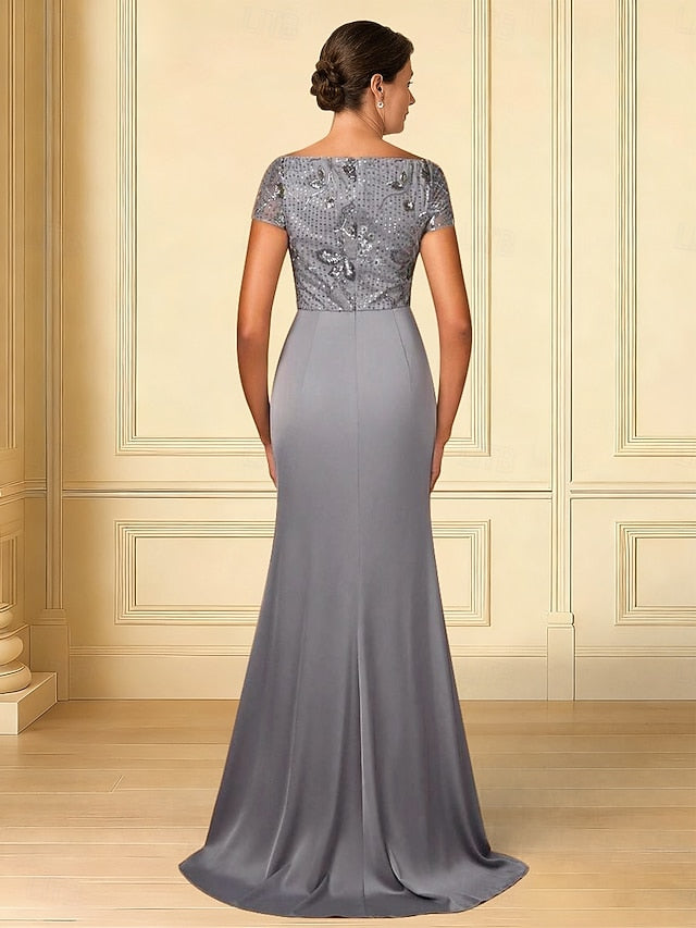 of / Elegant the Dress Bride Mother Mermaid Neck Trumpet Crew FashionChic