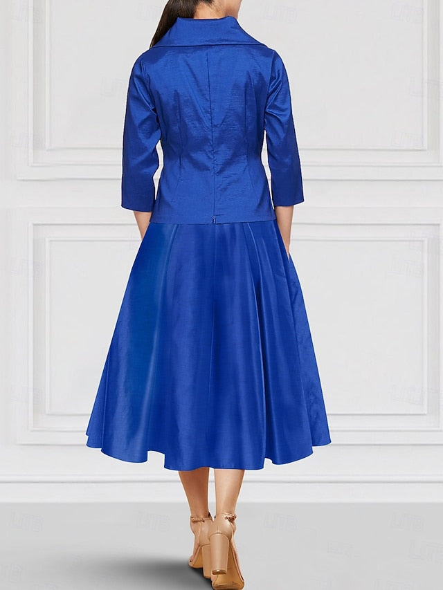 A-Line of Bride Mother Piece Dress Two Elegant the Sets FashionChic