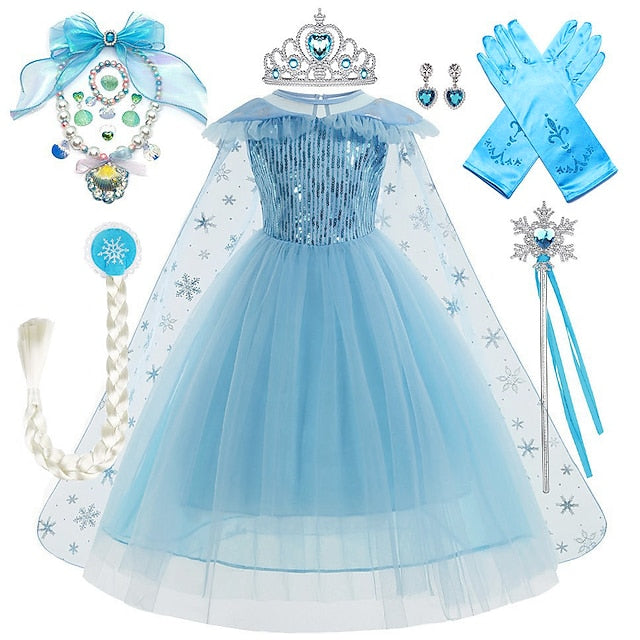 Party Theme Flower Frozen Elsa Dress Girl Princess Fairytale FashionChic