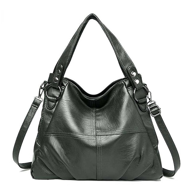 Bag Burgundy – Faux Women's Large Leather Shoulder FashionChic