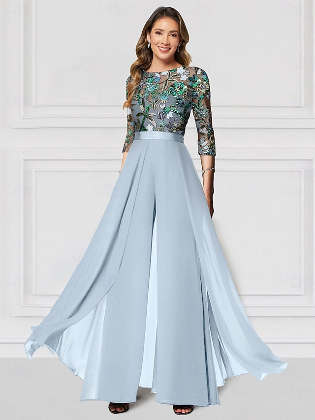 Wedding Jumpsuit the Mother Formal Floral of Bride Embroidered FashionChic