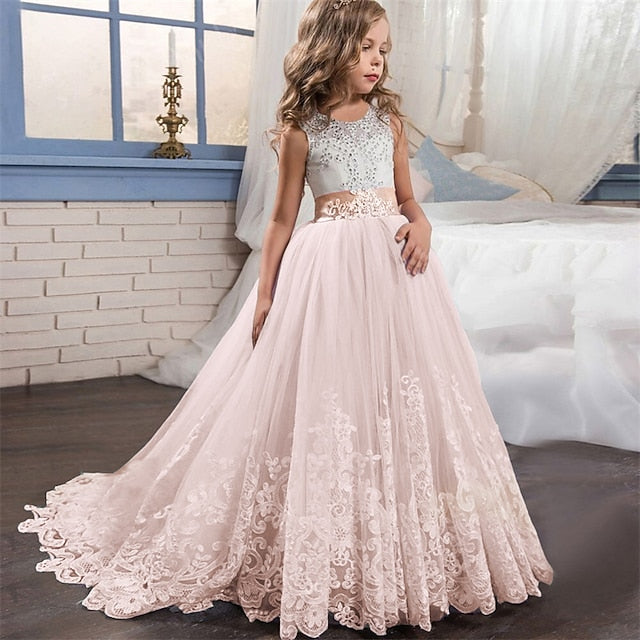 Girl Girls' Flower Lace Dress Formal FashionChic