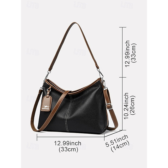 Bag Brown Hobo Leather Faux with Accents Green FashionChic