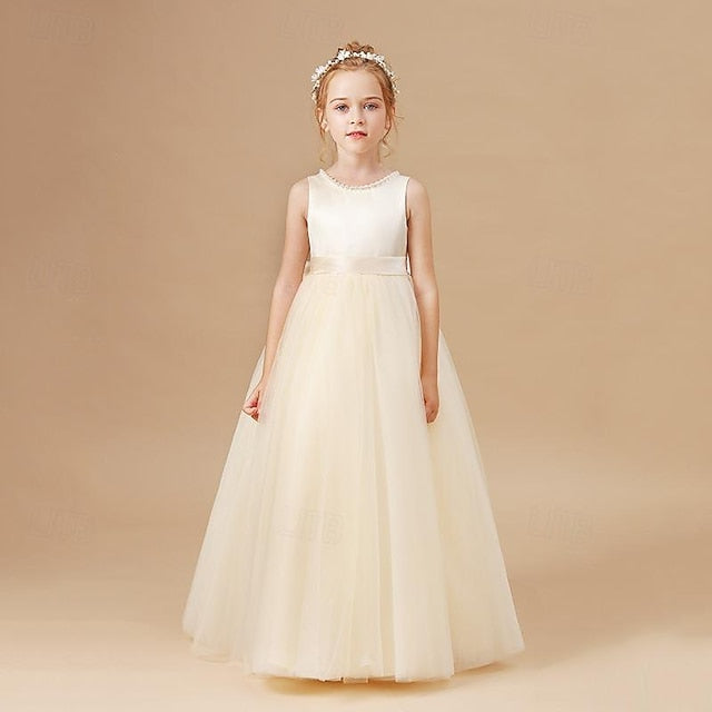 Girls' Girl Solid Kids Flower Dress Party Color FashionChic