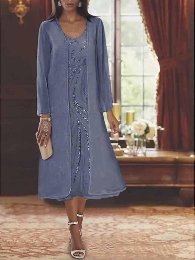 Formal Bride A-Line Piece Two Mother Wedding Beach Dress of the FashionChic