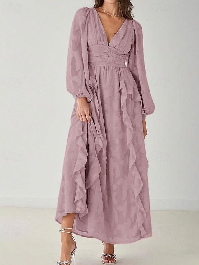 of Elegant A-Line Bride Mother the V Simple Dress Minimalist FashionChic