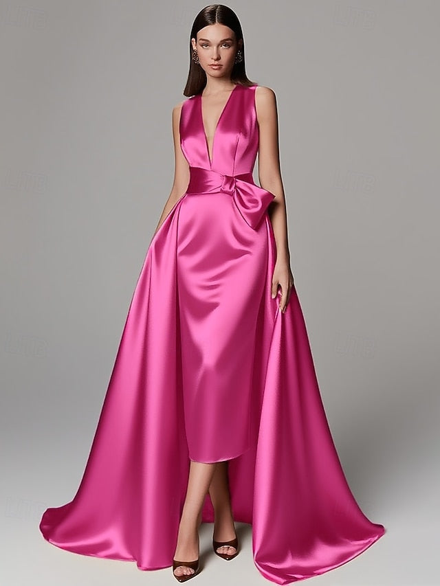 A-Line Formal Floor Evening Wedding Elegant Gold Gown Dress FashionChic