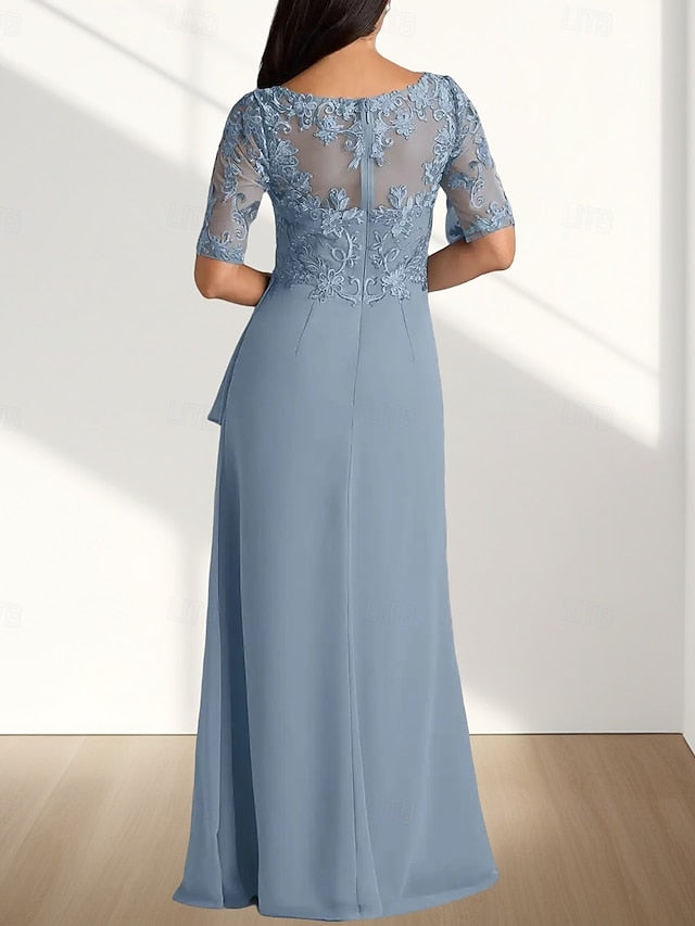 Guest of Bride A-Line Dress Neck Mother V Elegant the Wedding FashionChic