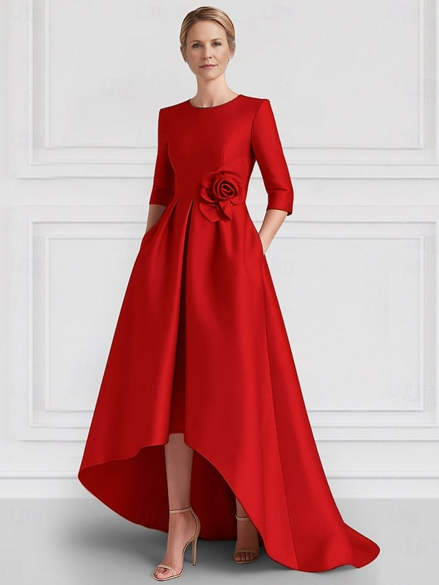 Formal Elegant Wedding Gown Dress Asymmetrical A-Line Evening FashionChic