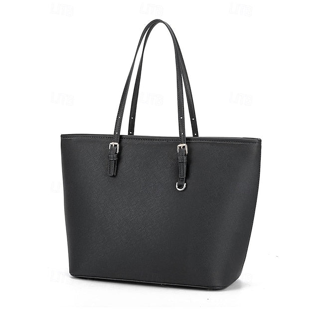 - Women's Faux Tote Brown Bag Leather Classic Large FashionChic