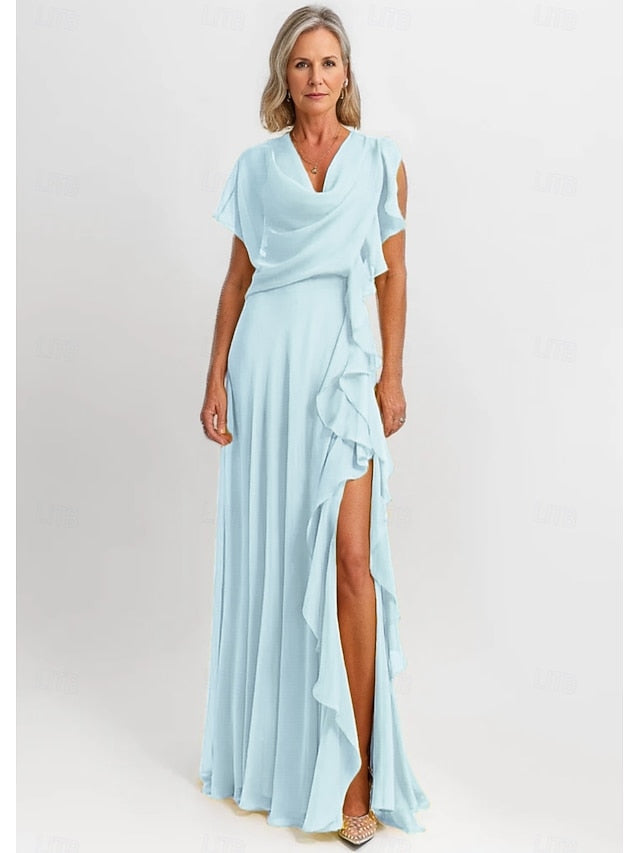 Elegant Dress of the Mother A-Line Vintage Ruffles Bride FashionChic