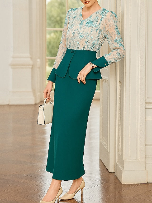 Dress Bride Elegant Sets Two Formal Piece Mother the of FashionChic