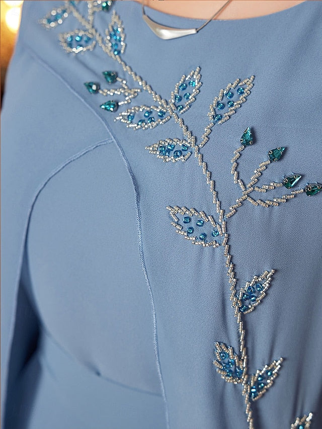 A-Line V Neck Elegant of the Bride Length Dress Floor Mother FashionChic