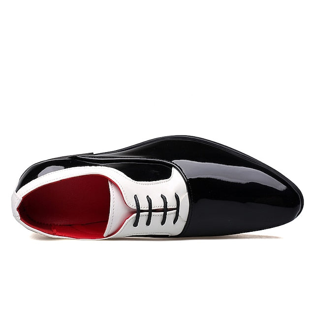 Faux Shoes White Oxford and Red Leather Men's Patent – FashionChic