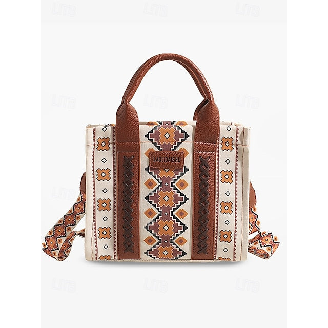 – Ethnic Bag Vintage-Inspired Women's Tote Print Boho FashionChic