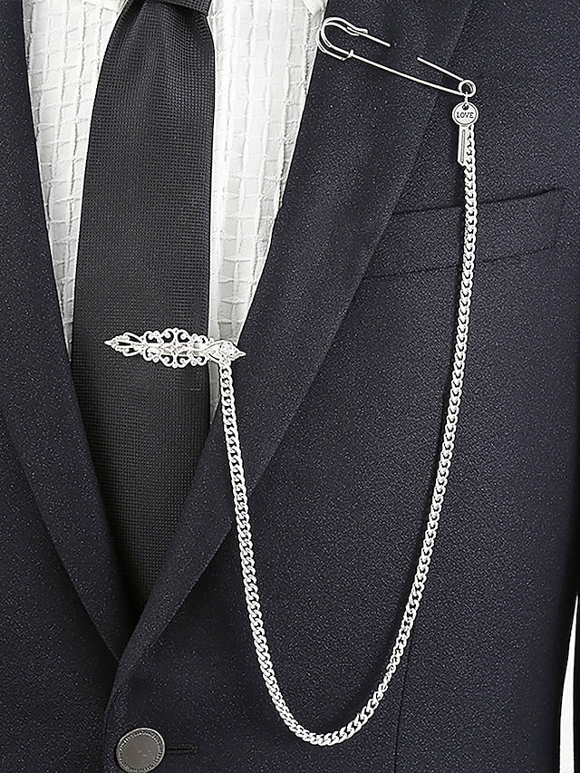 – Ship Silver Nautical with Tie Chain Design Wheel Men's FashionChic