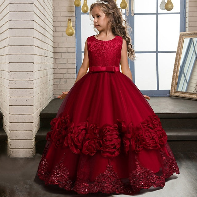 Dress Line Girls' Party Little A Floral Plain Kids FashionChic
