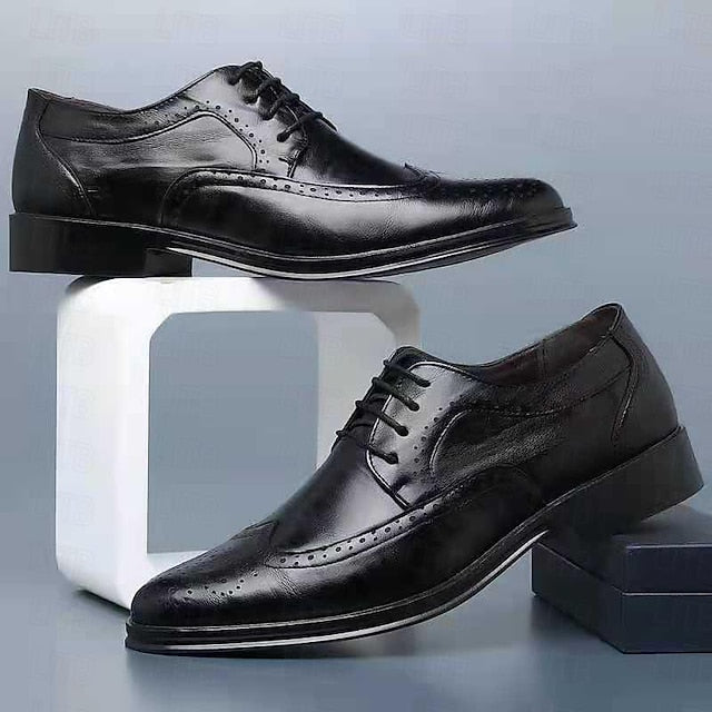 Brogue Formal Oxford - Shoes White Dress Men's Classic FashionChic