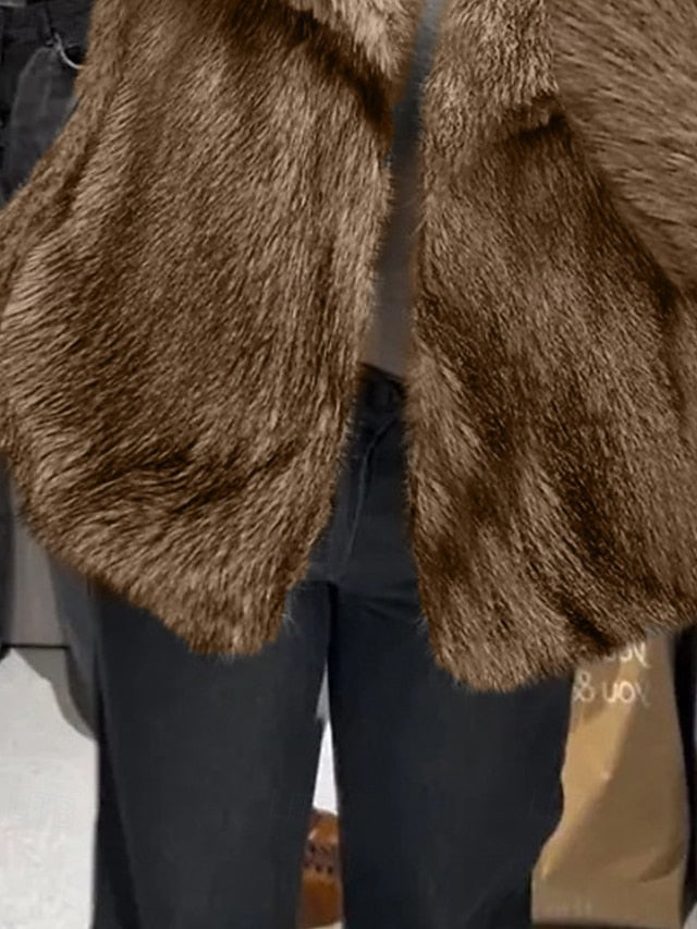 Fur Coat Furs Faux Leathers Women's Warm Comfortable FashionChic
