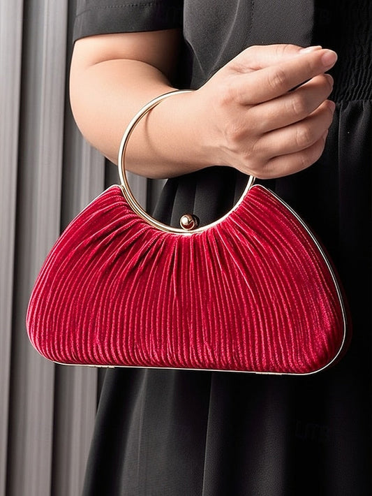 Women's Christmas Elegant – Handbag Velvet Party Red FashionChic