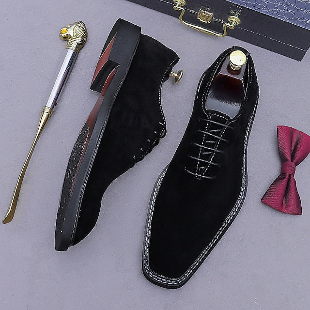 Oxford Dress Genuine Shoes Leather Suede Men's Cowhide - FashionChic